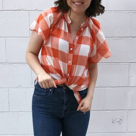 Anthropologie Tops - Maeve Gingham Button Down Blouse